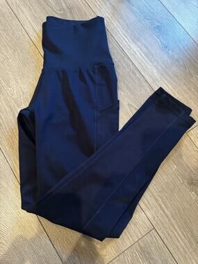 Level Up Active Navy Pocket Leggings High Rise Size Small